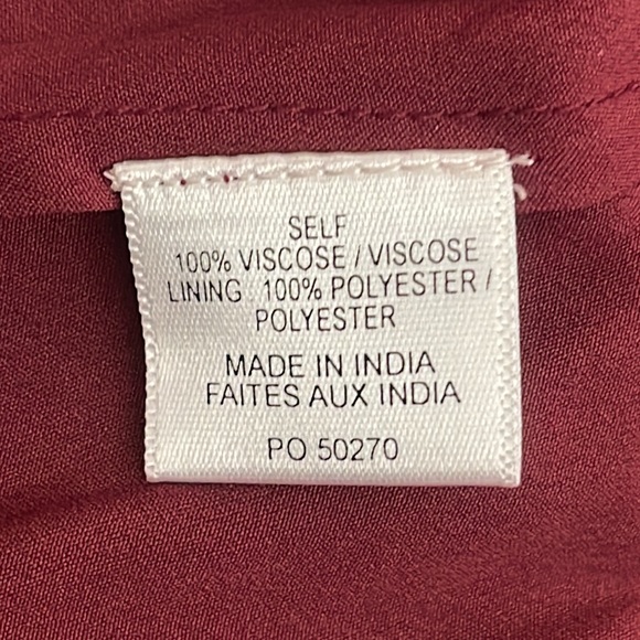 MISA Los Angeles Alin Mini Dress Size M Burgundy Swiss Dot Long Sleeves. - Picture 13 of 16